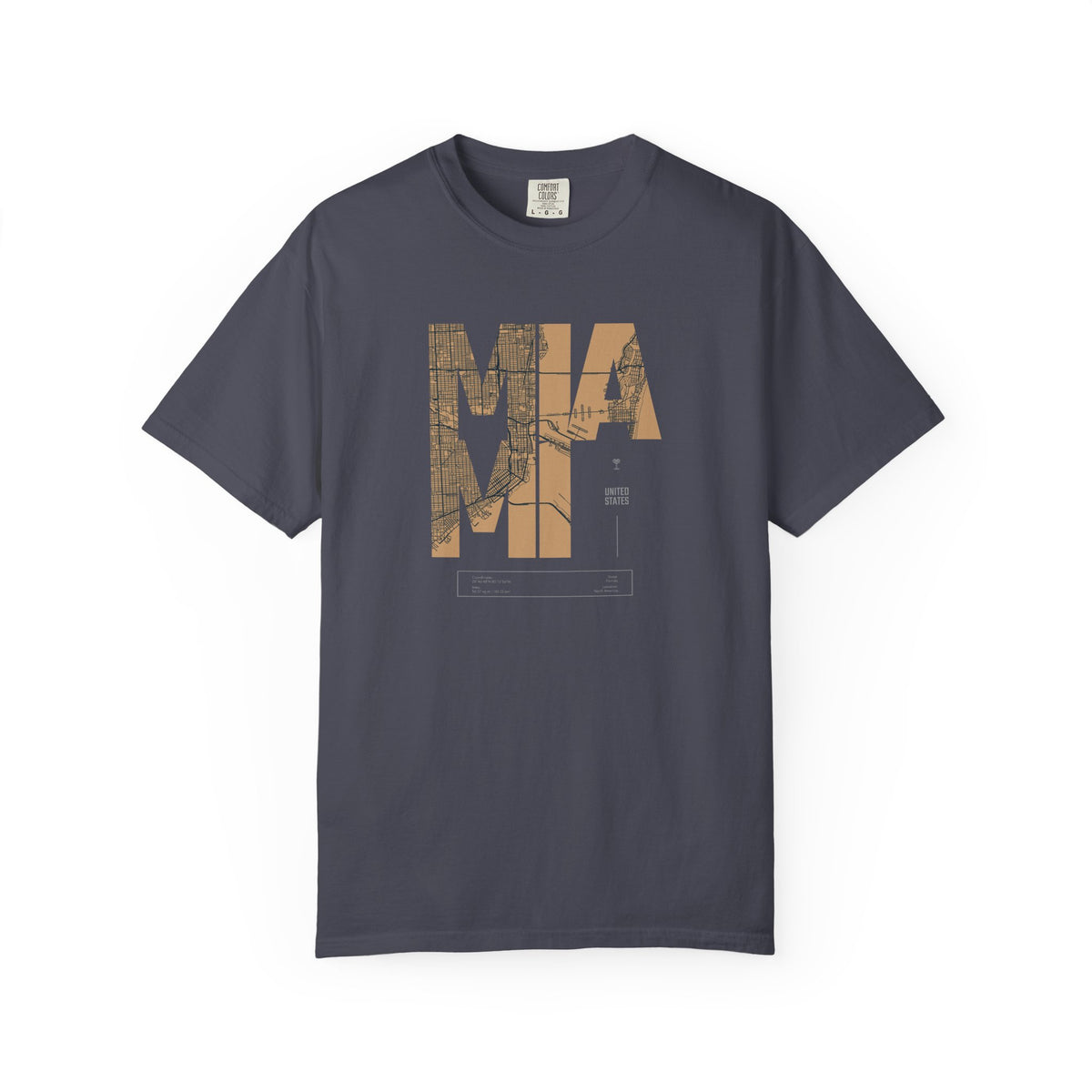 Mia miami palm tree graphic t-shirt