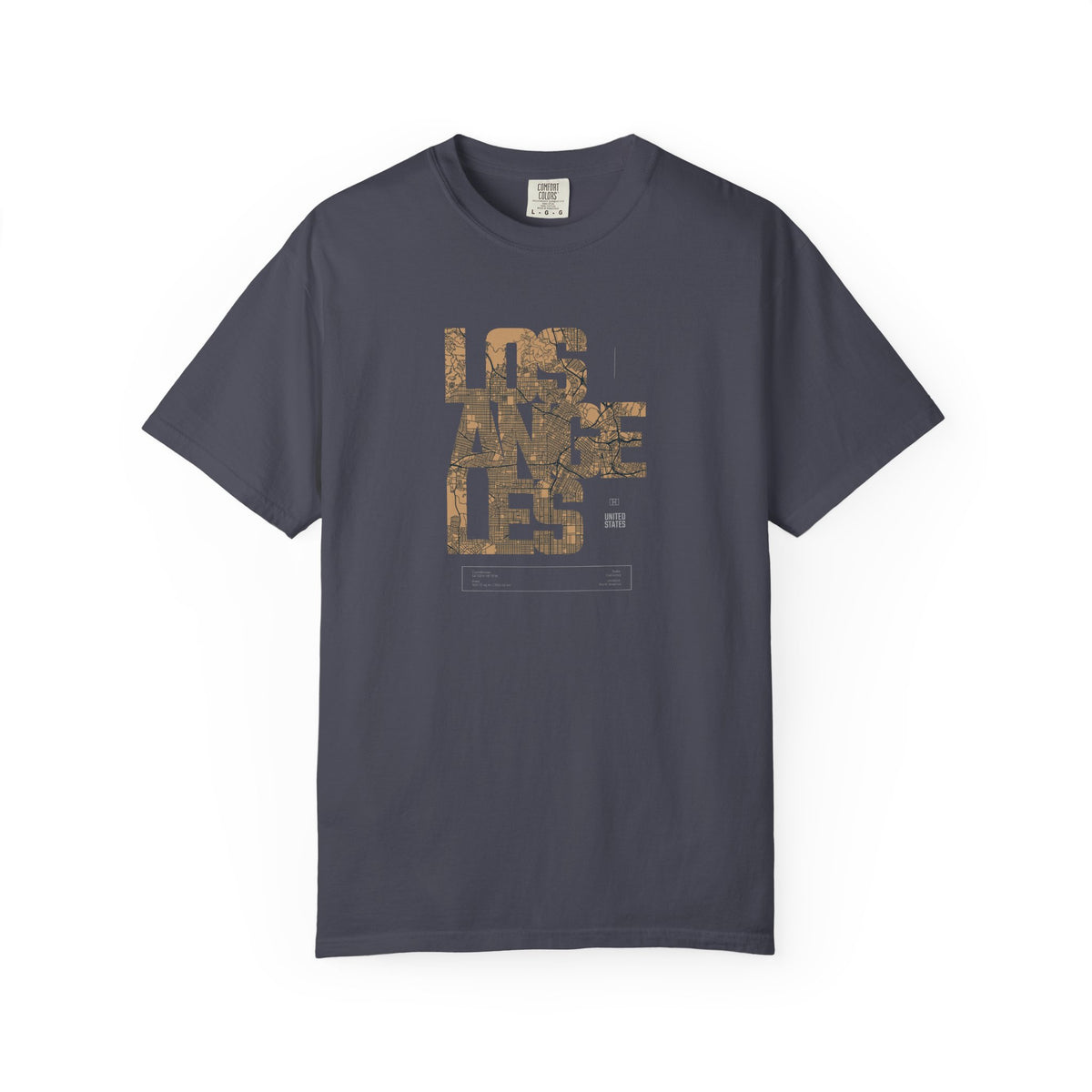 Los angeles camo text graphic t-shirt