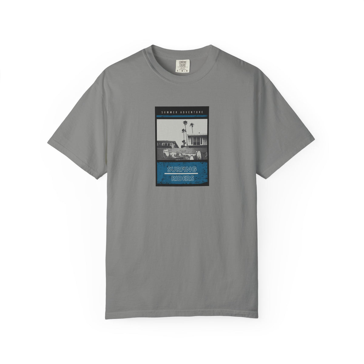 Gray california beach vintage photo graphic t-shirt