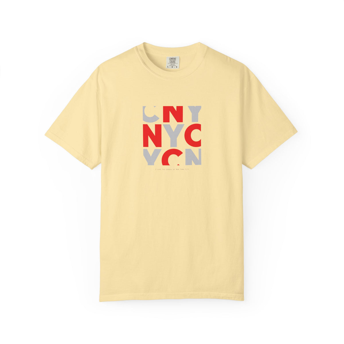 Yellow nyc block graphic t-shirt
