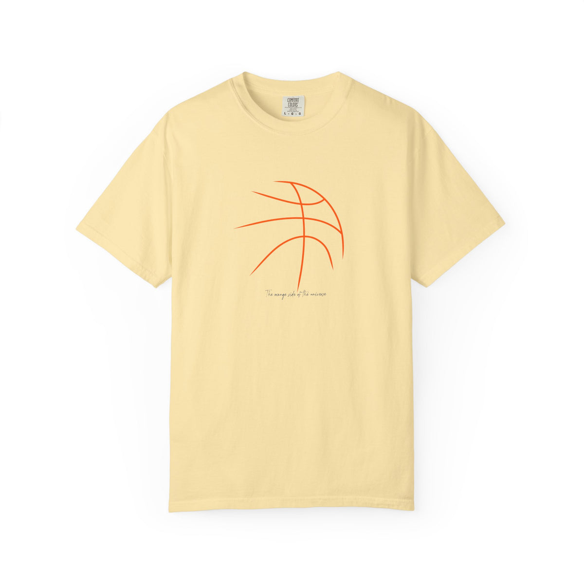 Yellow basketball outline graphic t-shirt