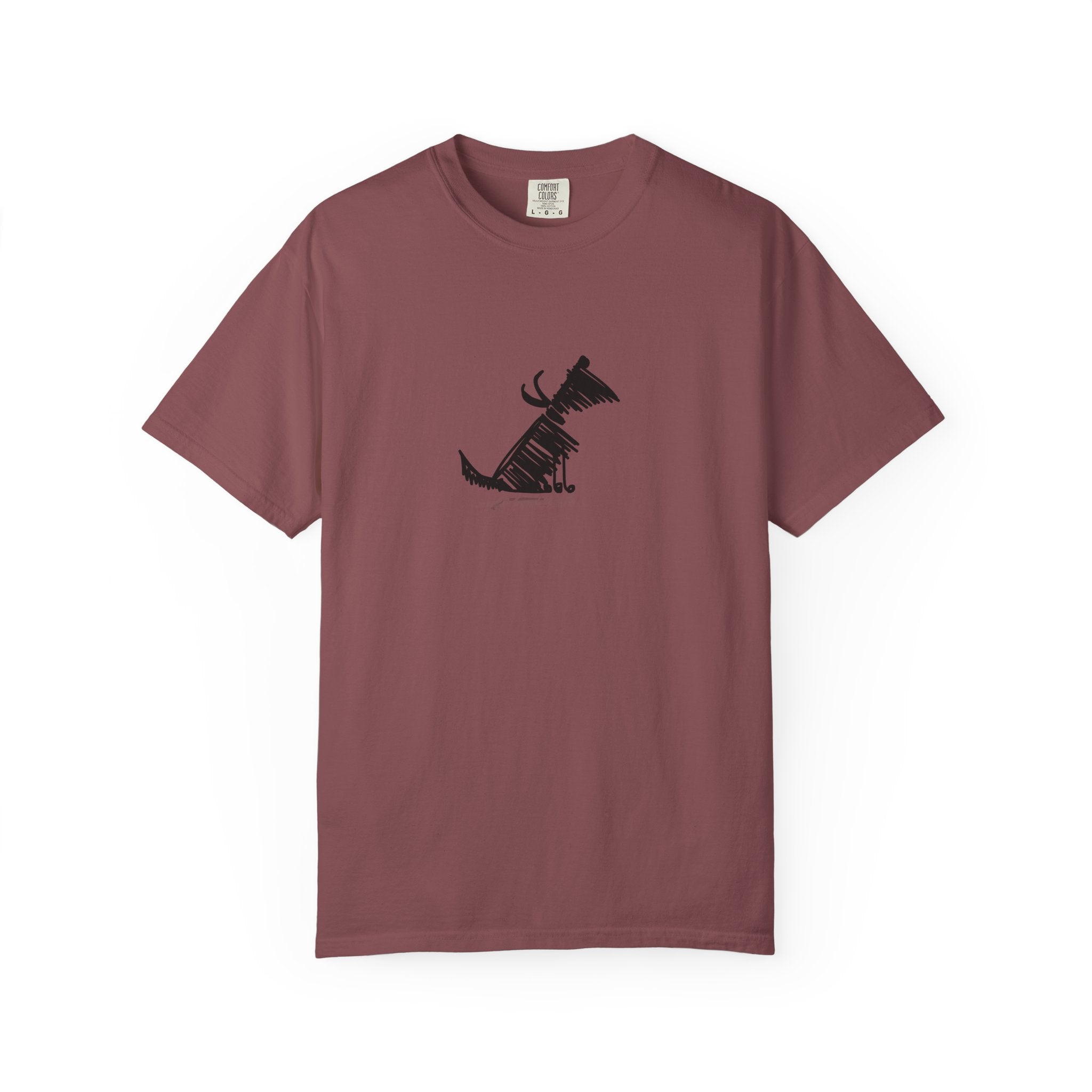 Mauve abstract dog graphic t-shirt