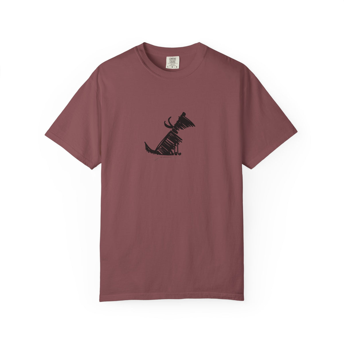 Mauve abstract dog graphic t-shirt