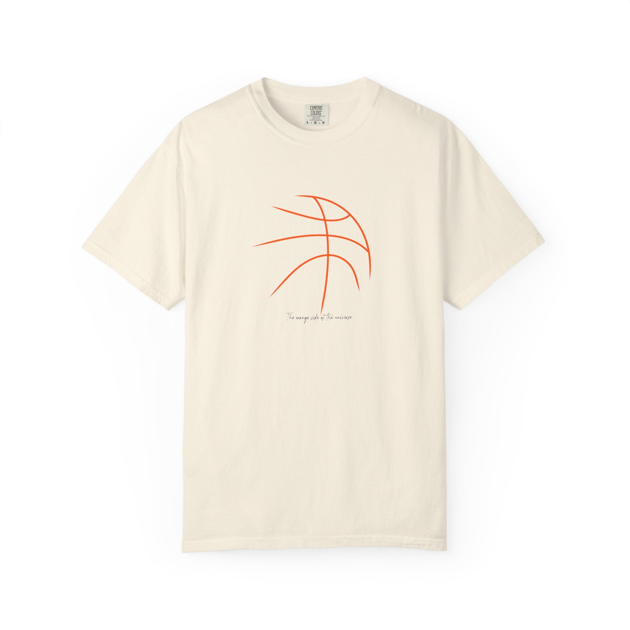 Beige basketball outline graphic t-shirt