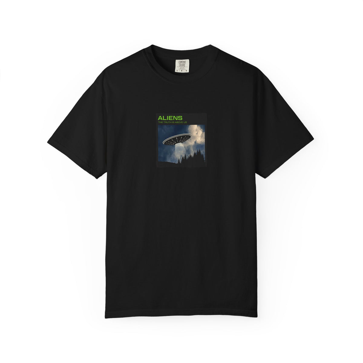Aliens UFO Night Graphic T-Shirt Printify