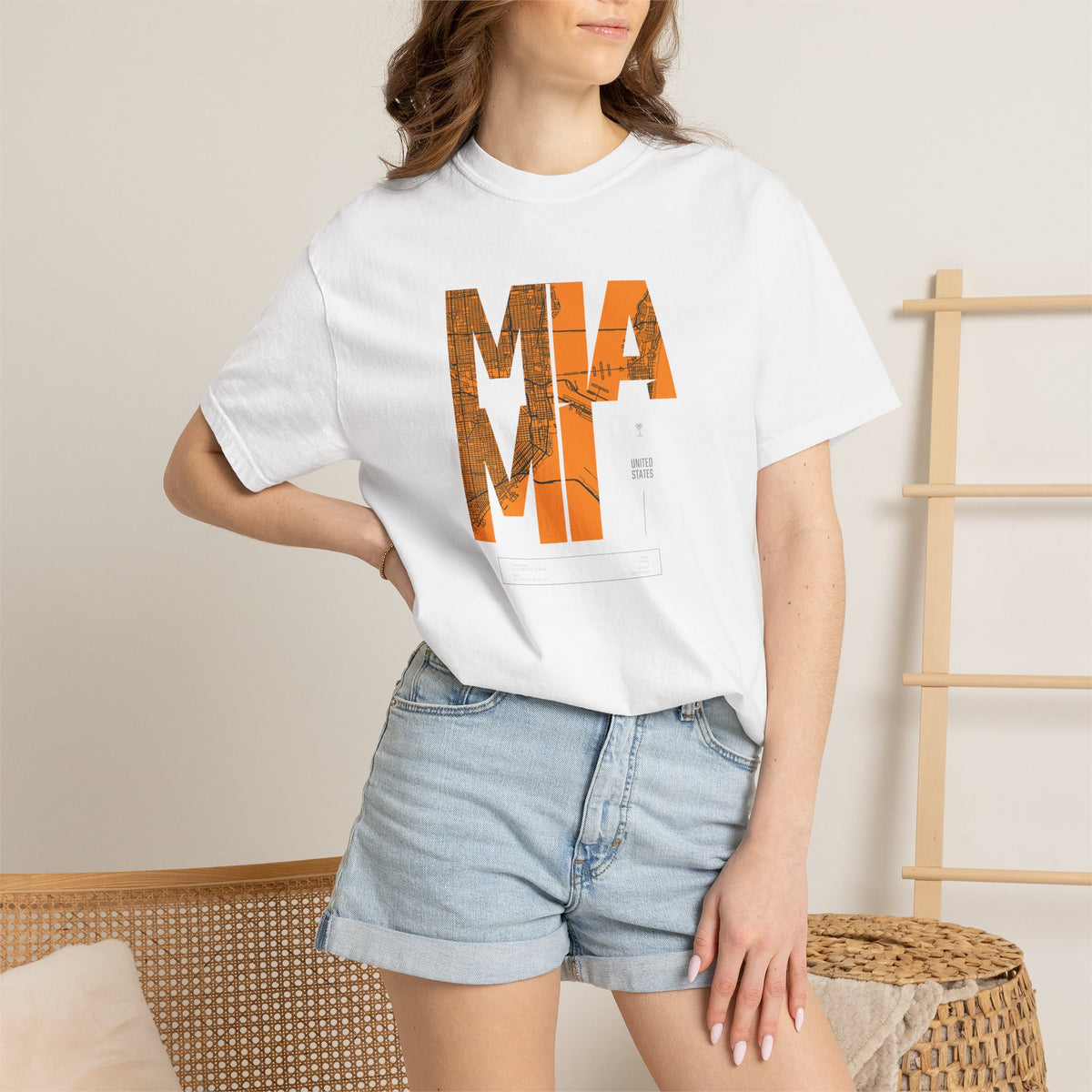 MIA MI Retro Block Graphic T-Shirt Printify