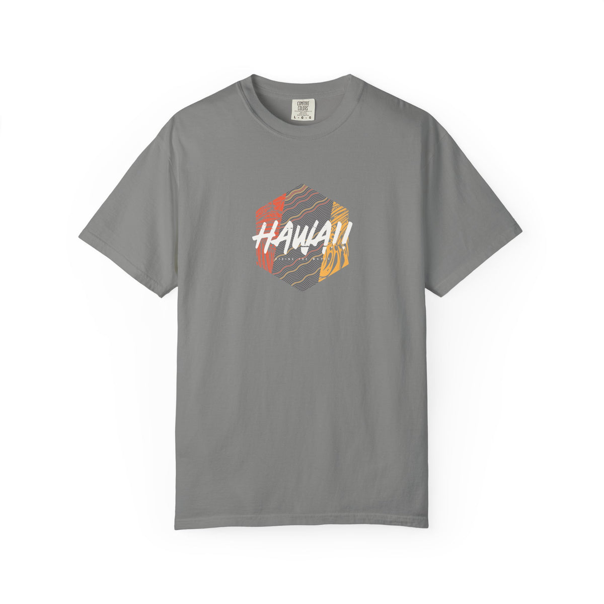 Gray hawaii retro surf graphic t-shirt