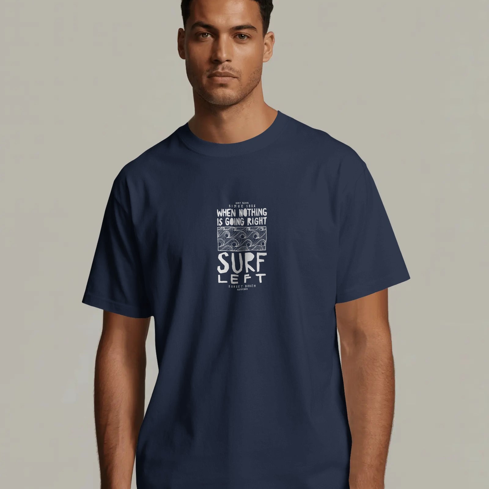 Blue surf left vintage graphic t-shirt