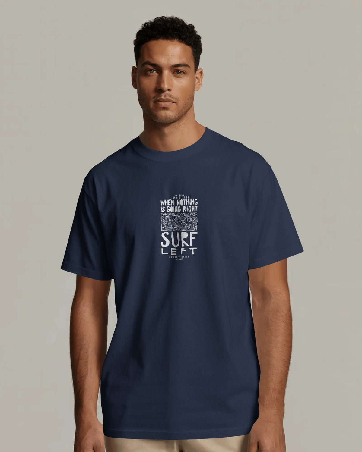 Blue surf left vintage graphic t-shirt
