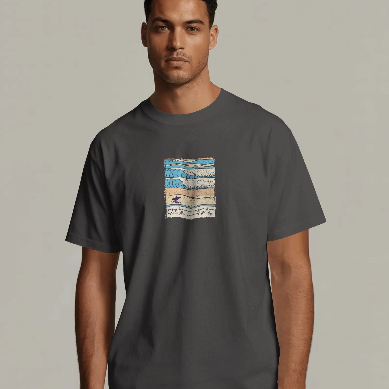 Vintage beach stripes graphic t-shirt